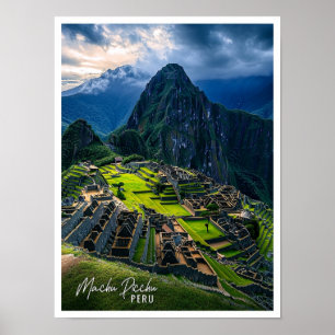 Póster Machu Picchu Perú es un hermoso lugar turístico