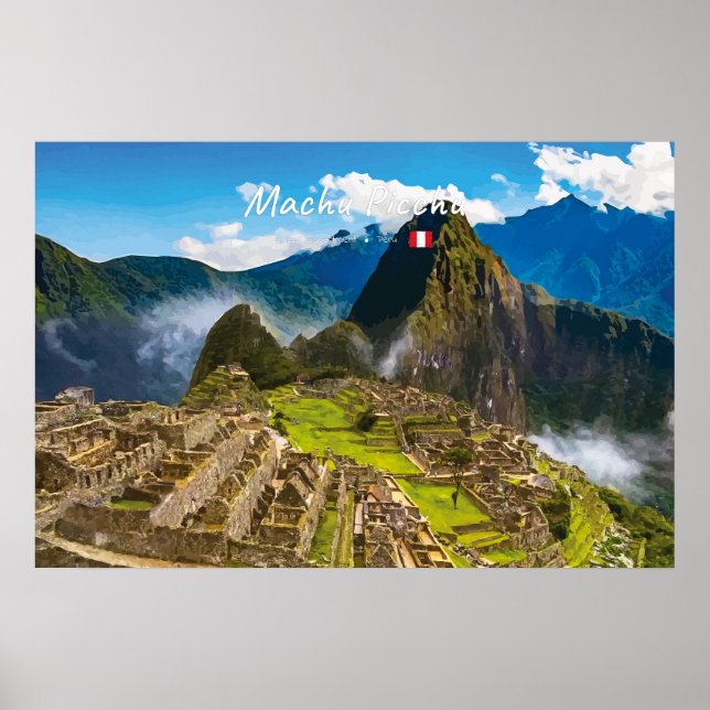 Póster Machu Picchu, Perú - Ruinas de la Ciudadela Inca (Frente)