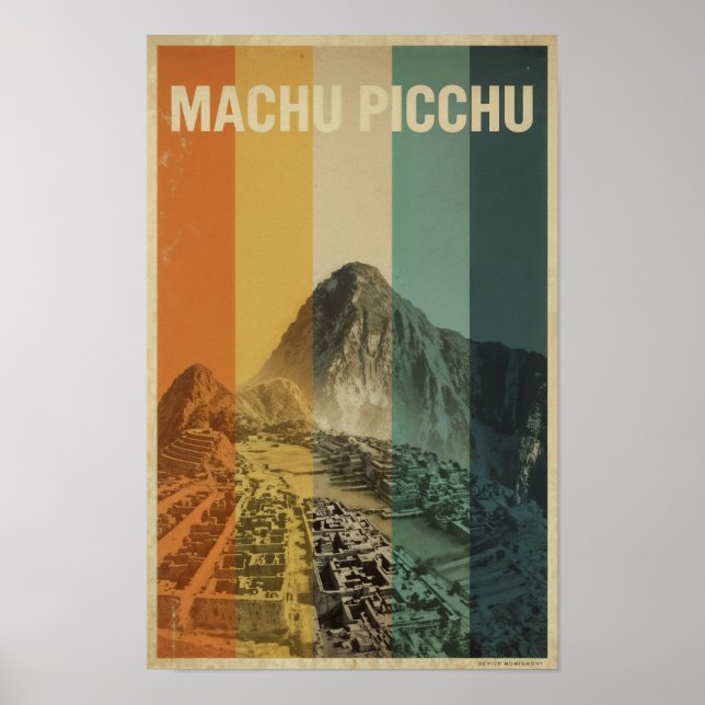 Póster Machu Picchu Viajes Retro (Frente)