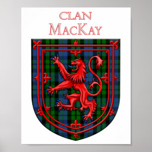 Póster MacKay Tartan Scottish Plaid Lion Rampant
