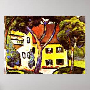 Póster Macke - Casa de Staudacher en Tegernsee