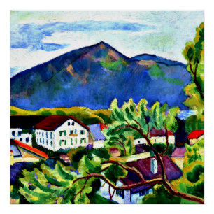 Póster Macke de agosto - Paisaje de primavera en Tegernse