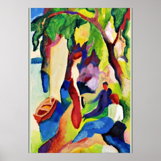 Póster Macke - Mujeres en el lago (Frente)