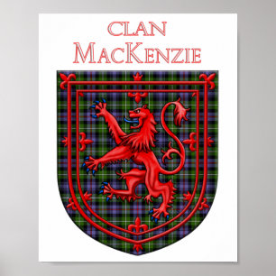 Póster MacKenzie Tartan Scottish Plaid Lion Rampant