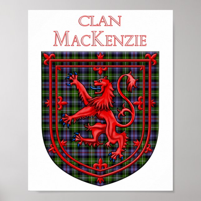 Póster MacKenzie Tartan Scottish Plaid Lion Rampant (Frente)