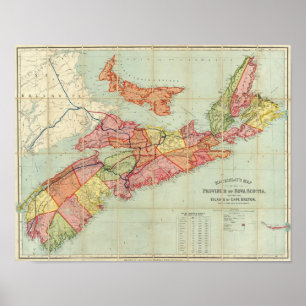 Póster Mackinlay's map of the Province of Nova Scotia 2