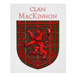 Póster MacKinnon Tartan Scottish Plaid Lion Rampant