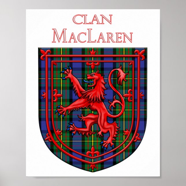 Póster MacLaren Tartan Scottish Plaid Lion Rampant (Frente)
