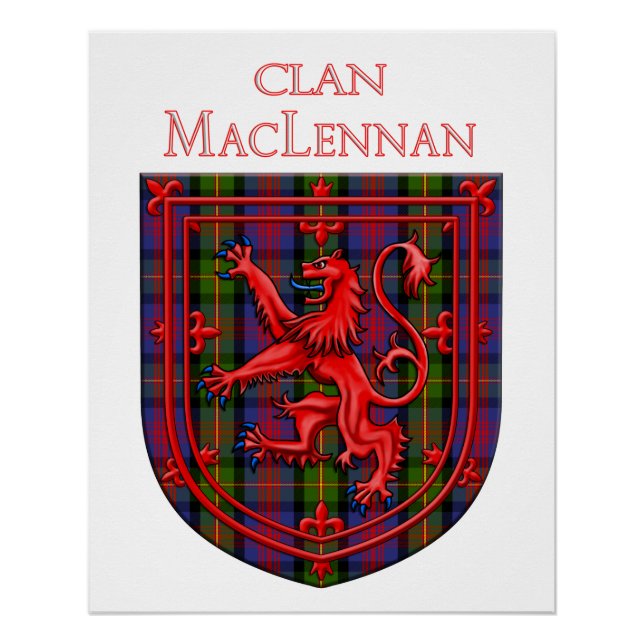 Póster MacLennan Tartan Scottish Plaid Lion Rampant (Anverso)