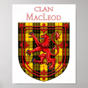 Póster MacLeod Tartan Scottish Plaid Lion Rampant