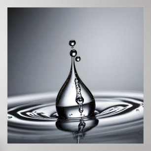 Póster macro de caída de agua
