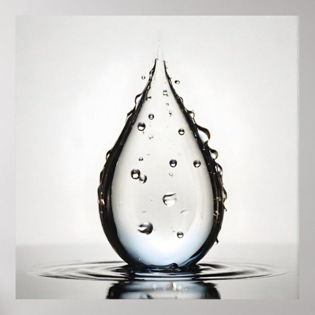 Póster macro de caída de agua (Frente)