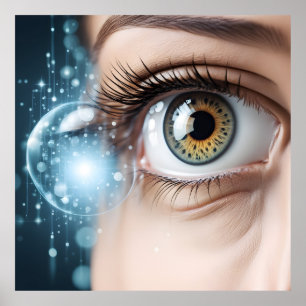 Póster macro ocular femenina