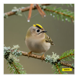 Póster Macro Vida Silvestre de Reyezuelo