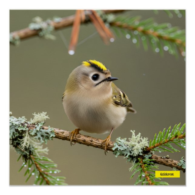 Póster Macro Vida Silvestre de Reyezuelo (Anverso)