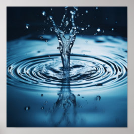 Póster Macrofotografía de la gota de agua