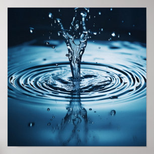 Póster Macrofotografía de la gota de agua