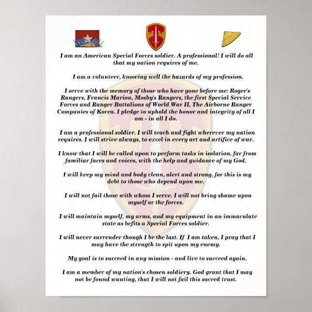 Póster MACV SOG Vietnam Veteranos de guerra (Frente)