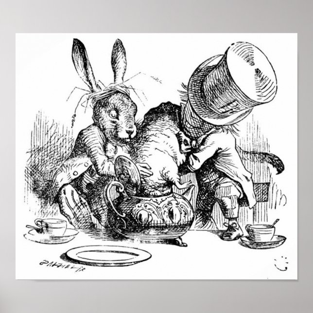 Póster Mad Hatter, Dormouse y March Hare (Frente)