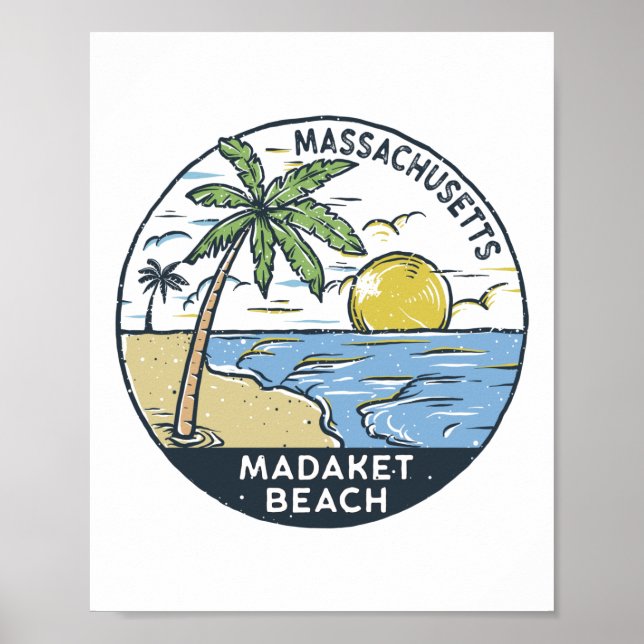 Póster Madaket Beach Massachusetts Vintage (Frente)
