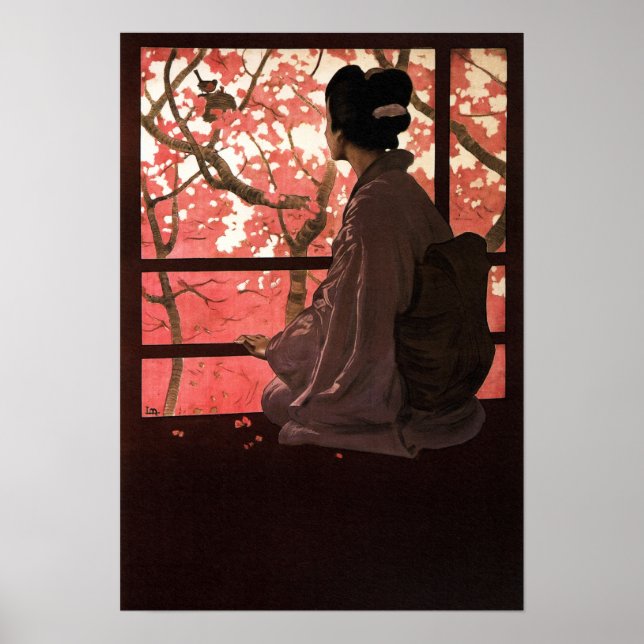 Póster MADAMA BUTTERFLY GEISHA Vintage de ópera japonesa (Frente)