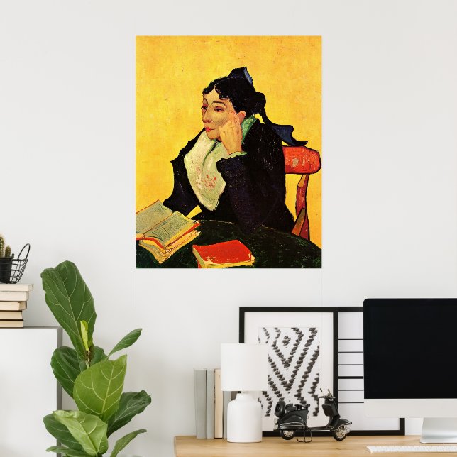Póster Madame Ginoux con libros de Vincent van Gogh (Oficina en casa)