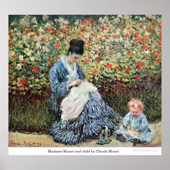 Póster Madame Monet e hijo de Claude Monet (Frente)