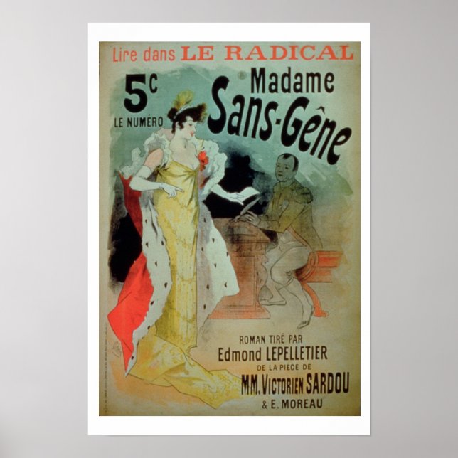 Póster 'Madame Sans-Gene' in Le Radical, by Edmond Lepell (Frente)