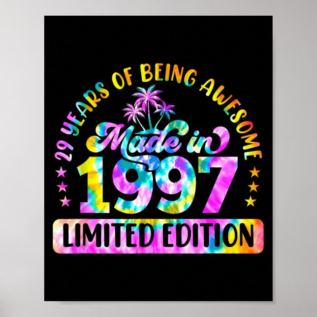 Póster Made In 1997 Limited Edition 29 Birthday 29 Year O (Frente)