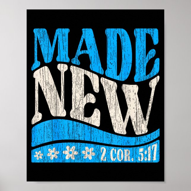 Póster Made New Baptism Christian 2 Cor 5_17 Baptized Boy (Frente)