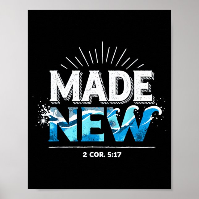 Póster Made New Baptized Baptism  (Frente)