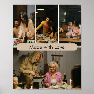 Póster Made with Love Custom Family Photo Poster