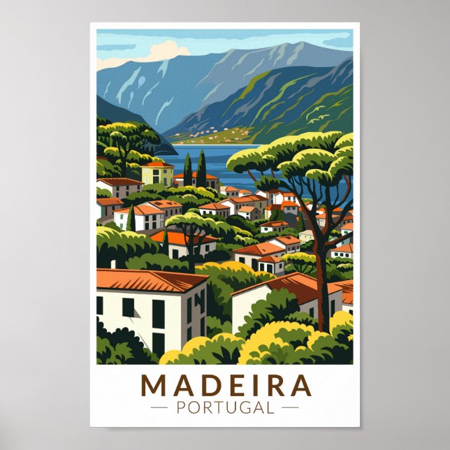 Póster Madeira Portugal Islas Vintage (Frente)