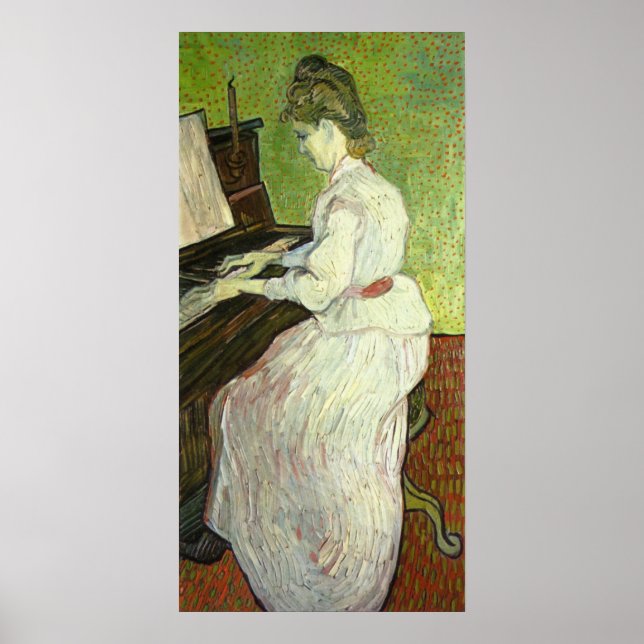 Póster Mademoiselle Gachet en el Piano por van Gogh (Frente)