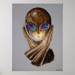 Póster Mademoiselle pogany y el universo en sus ojos