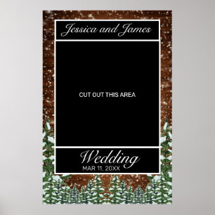 Póster Madera de nieve y bodas de campo forestal Foto de