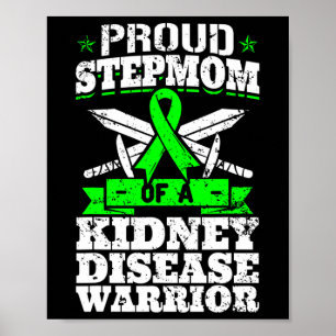 Póster Madera De Un Guerrero De La Enfermedad Renal Aware
