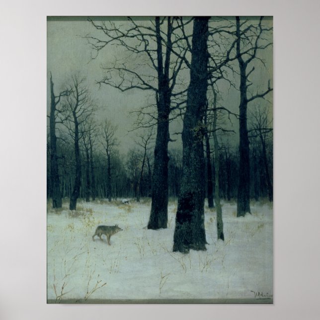 Póster Madera en invierno, 1885 (Frente)