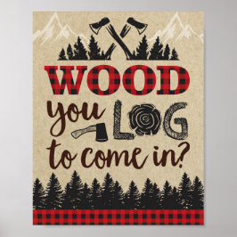 Póster Madera en la que ingresas al Rótulo, cumpleaños de