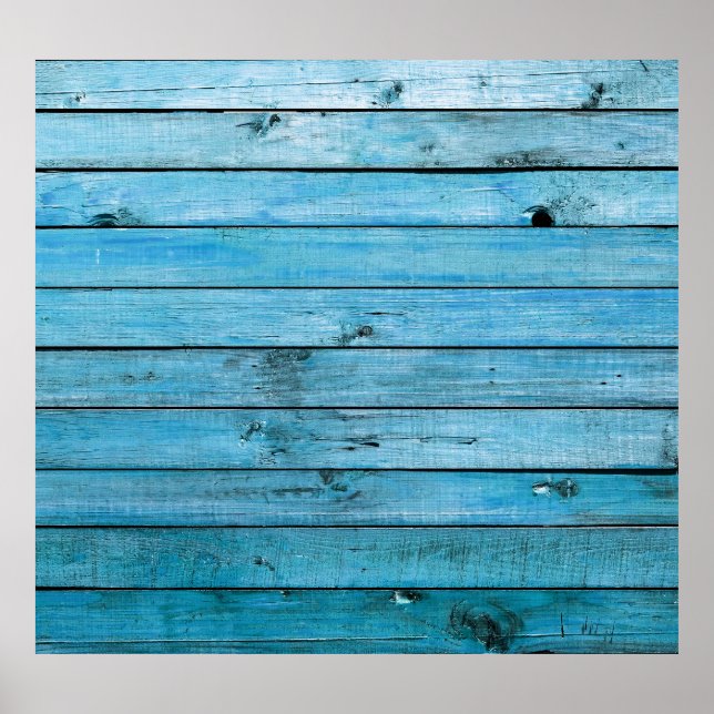 Póster Madera natural azul, fondo texturado. (Frente)