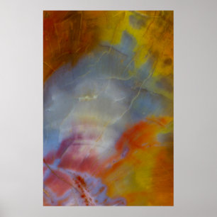 Póster Madera petrificada abstracta primer plano
