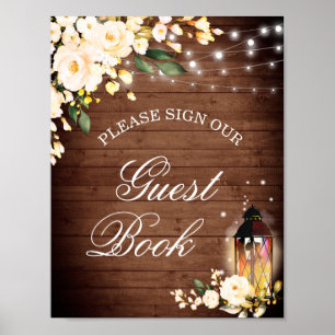 Póster Madera y Rosas Rubor Verdor Nuestro Rótulo Guestbo