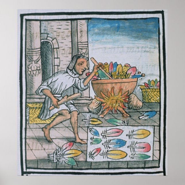 Póster Maderas de tetería de artesanos aztecos (Frente)