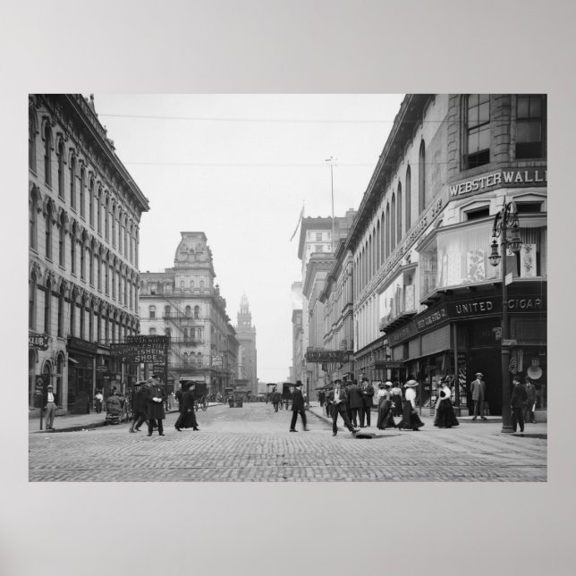 Póster Madison Ave from Summit St, Toledo, OH early 1900s (Frente)