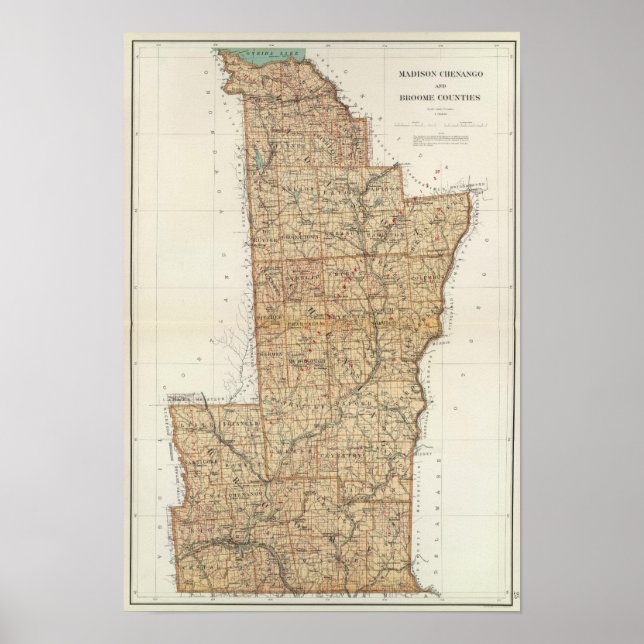 Póster Madison, Chenango, Broome counties (Frente)