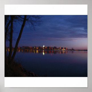 Póster Madison, línea aérea de Wisconsin