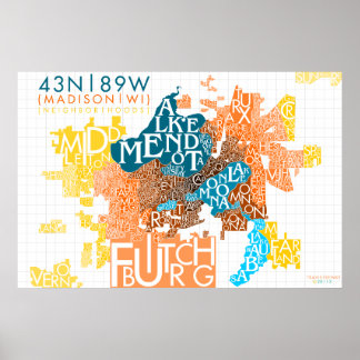 Póster Madison Neighborhood Typography *ACTUALIZADO*