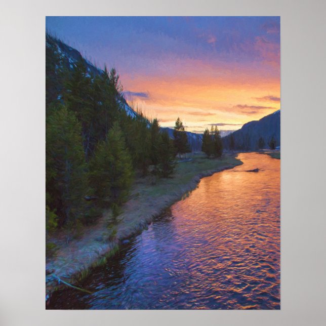 Póster Madison River Sunset (Frente)