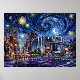 Póster Madison Square Garden bajo un cielo de Van Gogh