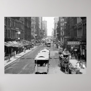 Póster Madison Street, Chicago, 1900